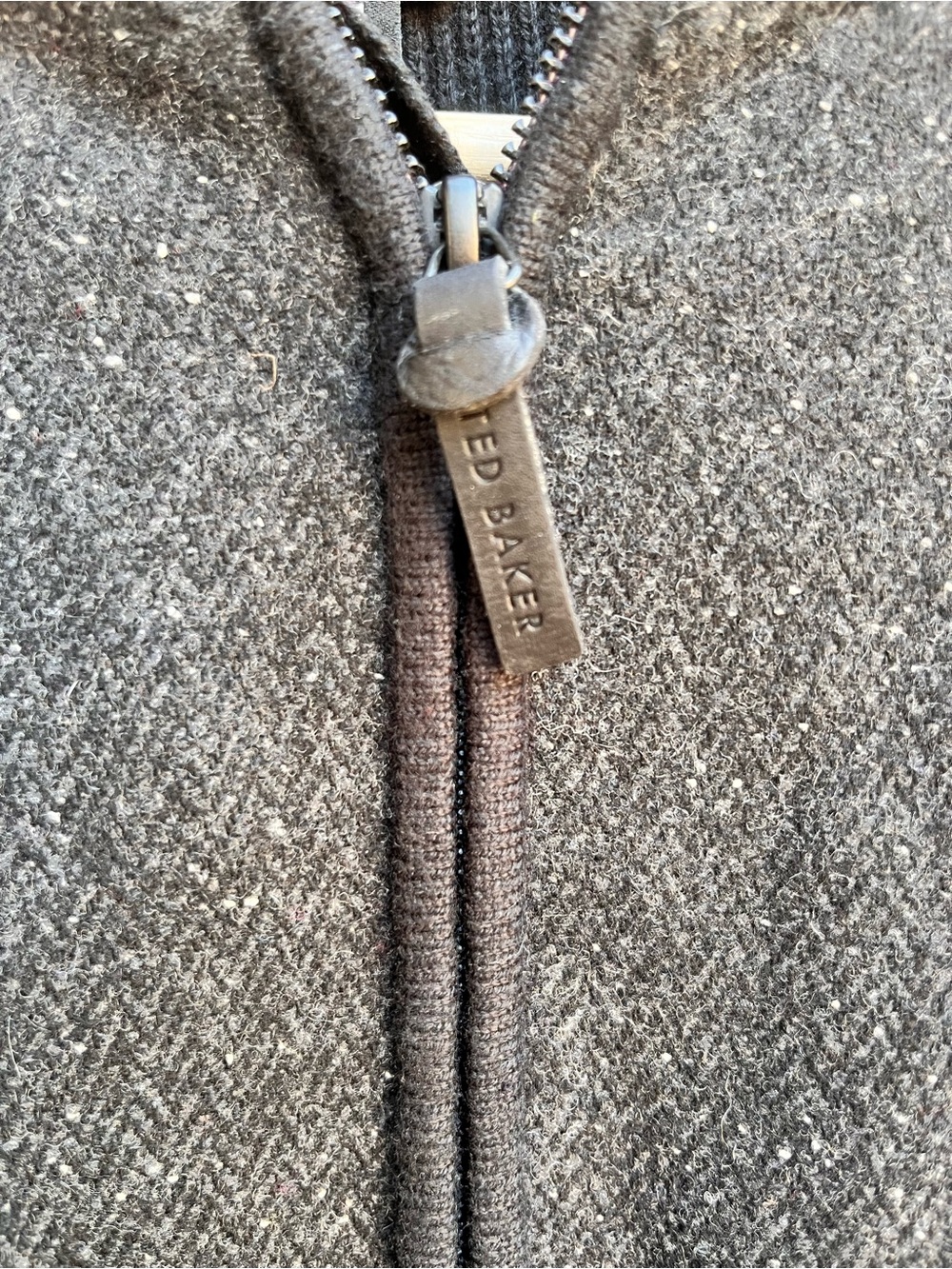 Ted Baker  Herringbone Bomber Full-Zip Sweater Jacket - Picture 8 of 15